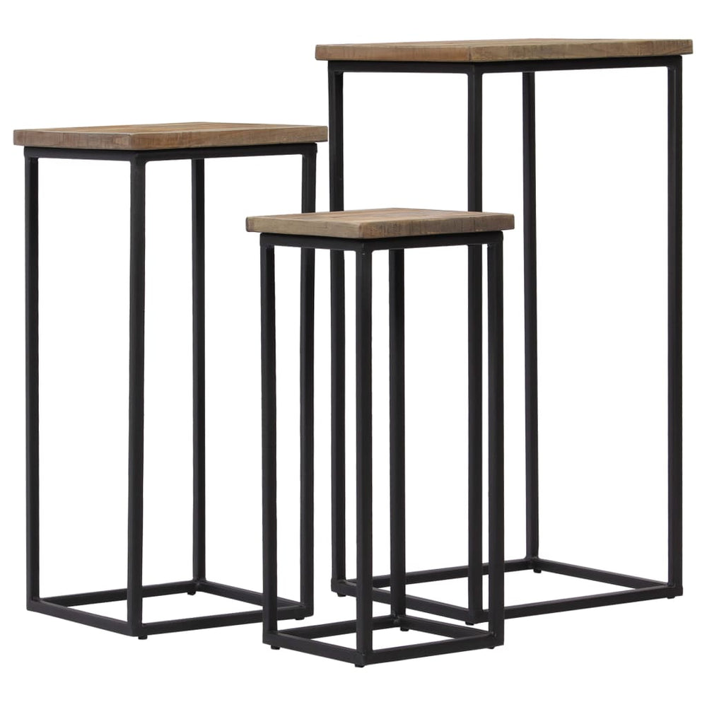vidaXL 3-Piece Side Table Set Recycled Teak