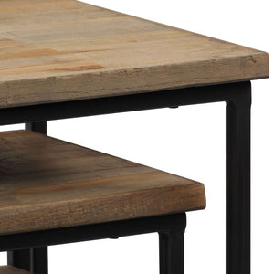 vidaXL 3-Piece Side Table Set Recycled Teak