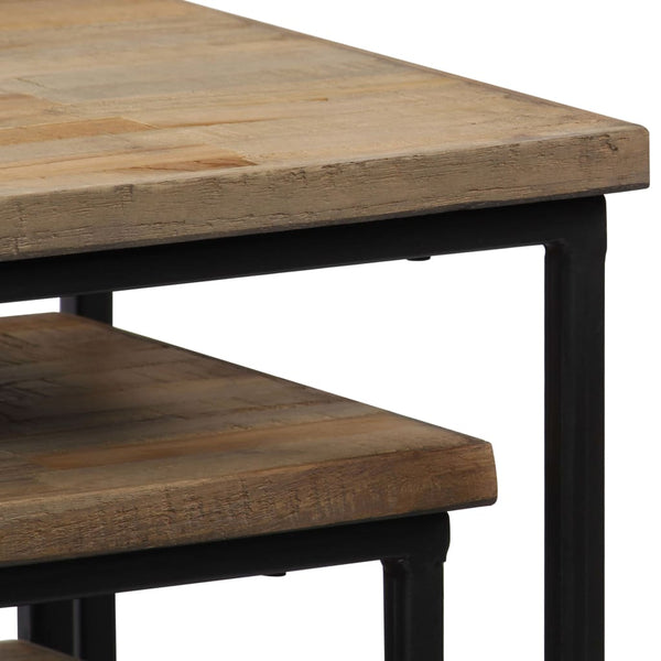 vidaXL 3-Piece Side Table Set Recycled Teak