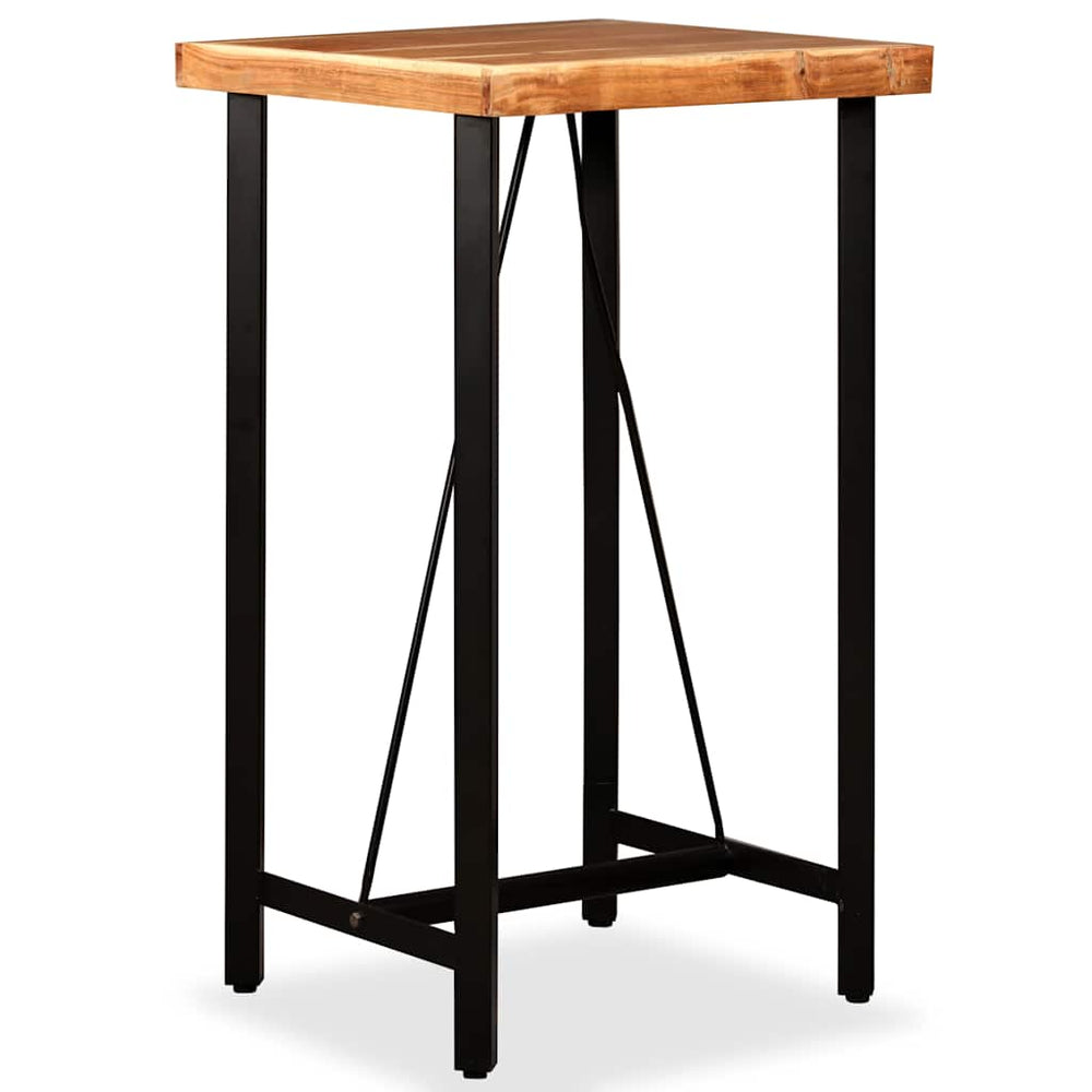 vidaXL 3-piece Bar Set Solid Acacia Wood and Real Leather