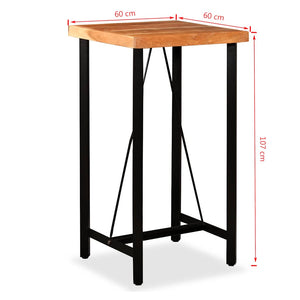 vidaXL 3-piece Bar Set Solid Acacia Wood and Real Leather