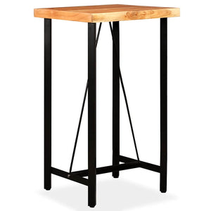 vidaXL 3-piece Bar Set Solid Acacia Wood and Real Leather