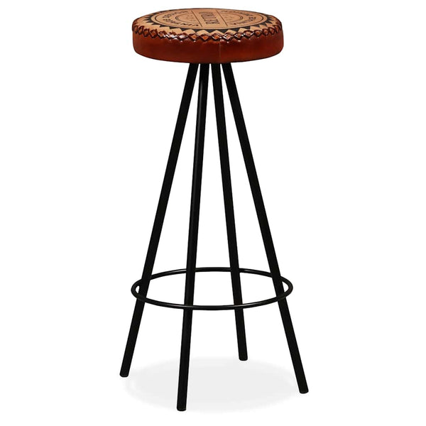vidaXL 3-Piece Bar Set Solid Acacia Wood, Real Leather and Canvas