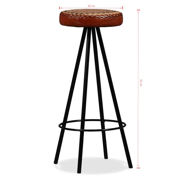 vidaXL 3-Piece Bar Set Solid Acacia Wood, Real Leather and Canvas