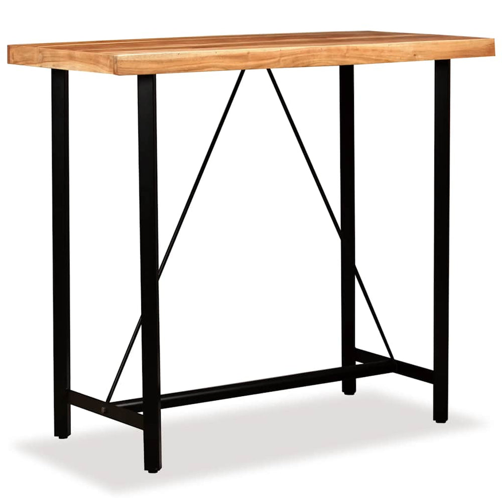 vidaXL 5-piece Bar Set Solid Acacia Wood and Real Leather