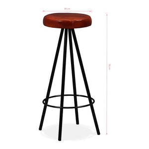 vidaXL 5-piece Bar Set Solid Acacia Wood and Real Leather