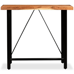 vidaXL 5-piece Bar Set Solid Acacia Wood and Real Leather
