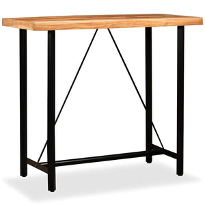 vidaXL 5-piece Bar Set Solid Acacia Wood and Real Leather