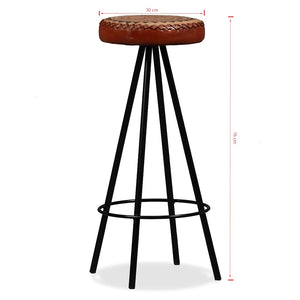 vidaXL 5-piece Bar Set Solid Acacia Wood, Real Leather and Canvas