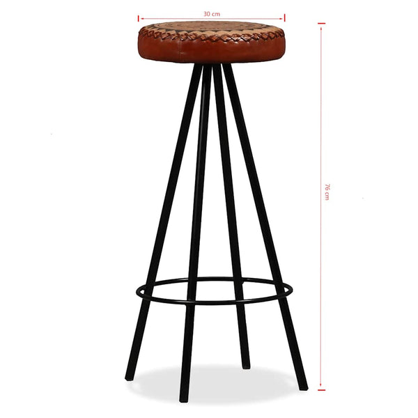 vidaXL 5-piece Bar Set Solid Acacia Wood, Real Leather and Canvas