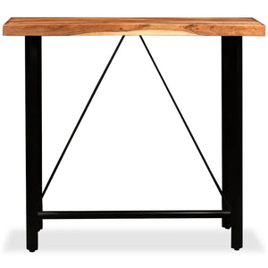 vidaXL 5-piece Bar Set Solid Acacia Wood, Real Leather and Canvas