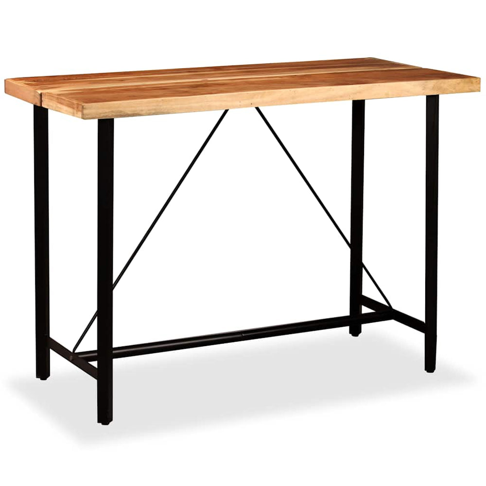 vidaXL 7-piece Bar Set Solid Acacia Wood and Genuine Leather
