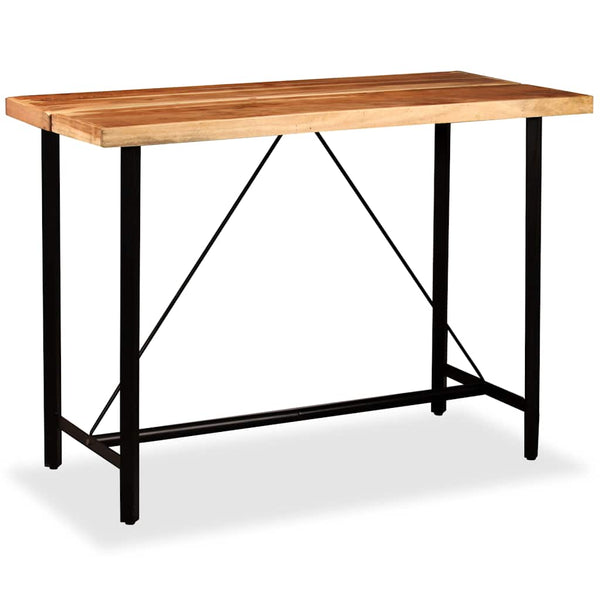 vidaXL 7-piece Bar Set Solid Acacia Wood and Genuine Leather