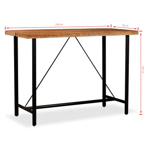 vidaXL 7-piece Bar Set Solid Acacia Wood and Genuine Leather