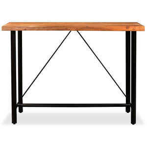 vidaXL 7-piece Bar Set Solid Acacia Wood and Genuine Leather