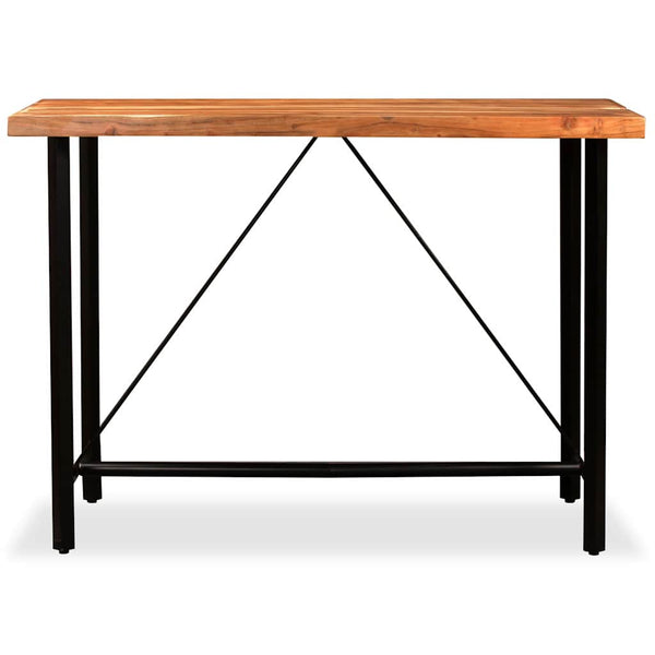 vidaXL 7-piece Bar Set Solid Acacia Wood and Genuine Leather