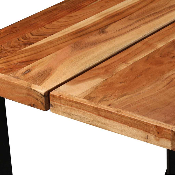 vidaXL 7-piece Bar Set Solid Acacia Wood and Genuine Leather