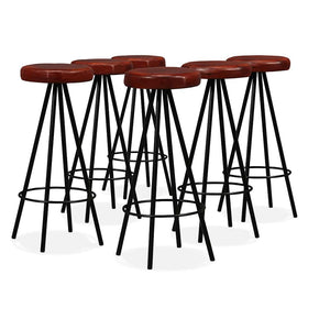 vidaXL 7-piece Bar Set Solid Acacia Wood and Genuine Leather