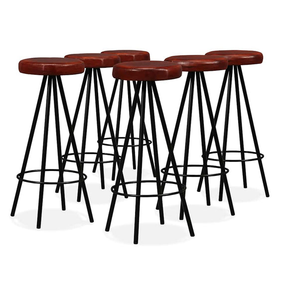 vidaXL 7-piece Bar Set Solid Acacia Wood and Genuine Leather