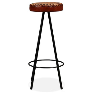 vidaXL 7-piece Bar Set Solid Acacia Wood, Real Leather and Canvas