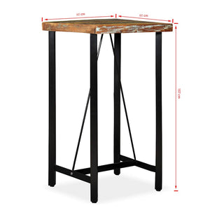 vidaXL 3-Piece Bar Set Solid Reclaimed Wood and Genuine Leather