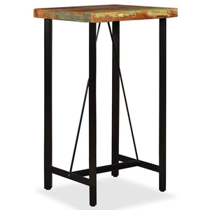 vidaXL 3-Piece Bar Set Solid Reclaimed Wood and Genuine Leather
