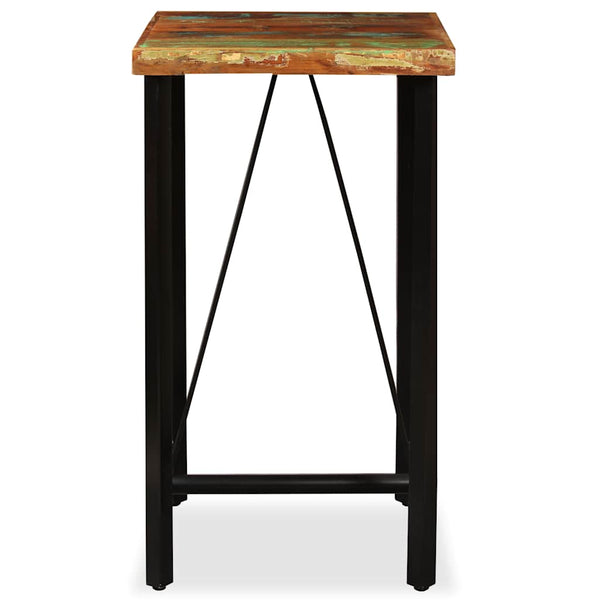 vidaXL 3-Piece Bar Set Solid Reclaimed Wood and Genuine Leather