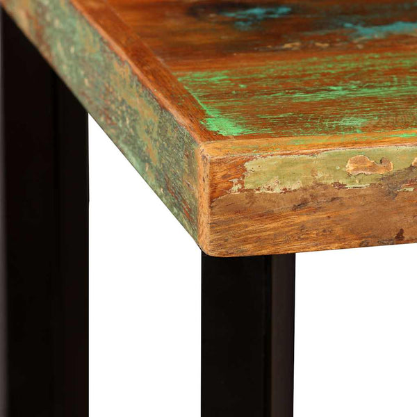vidaXL 3-Piece Bar Set Solid Reclaimed Wood and Genuine Leather