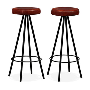 vidaXL 3-Piece Bar Set Solid Reclaimed Wood and Genuine Leather