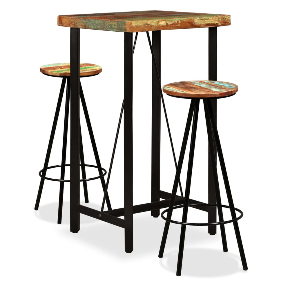 vidaXL 3-Piece Bar Set Reclaimed Solid Wood