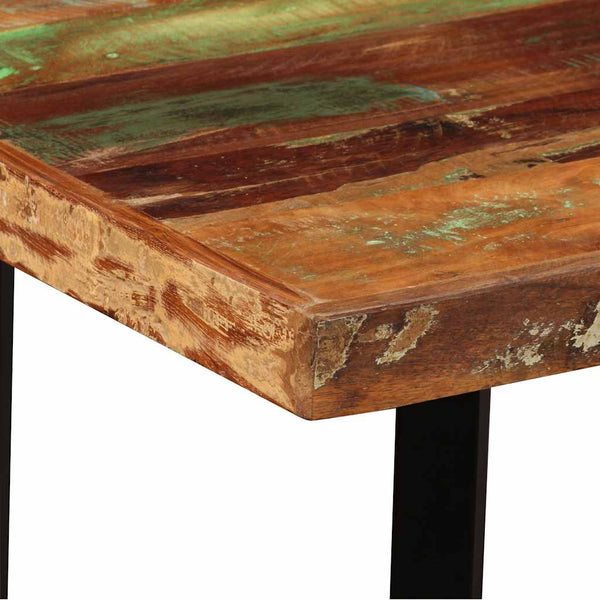 vidaXL 5-Piece Bar Set Solid Reclaimed Wood and Genuine Leather