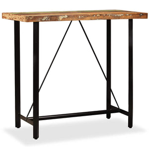 vidaXL 5-piece Bar Set Solid Reclaimed Wood, Genuine Leather and Canvas