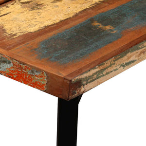 vidaXL 7-Piece Bar Set Reclaimed Solid Wood and Real Leather