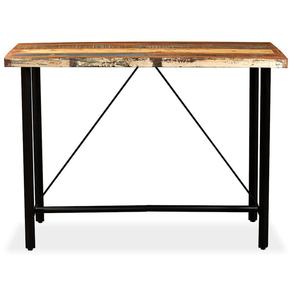 vidaXL 7-Piece Bar Set Reclaimed Solid Wood, Genuine Leather and Canvas