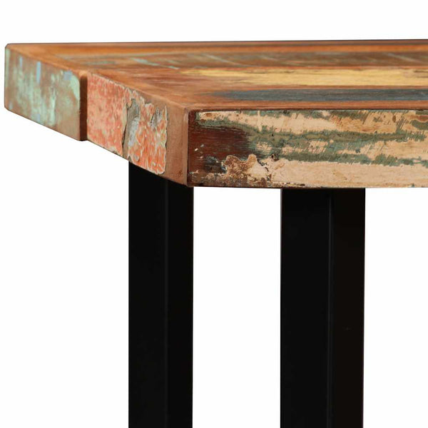 vidaXL 7-Piece Bar Set Reclaimed Solid Wood, Genuine Leather and Canvas