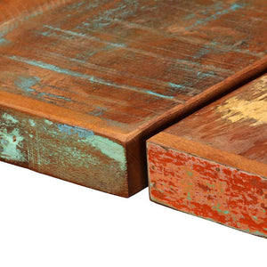 vidaXL 7-Piece Bar Set Reclaimed Solid Wood, Genuine Leather and Canvas