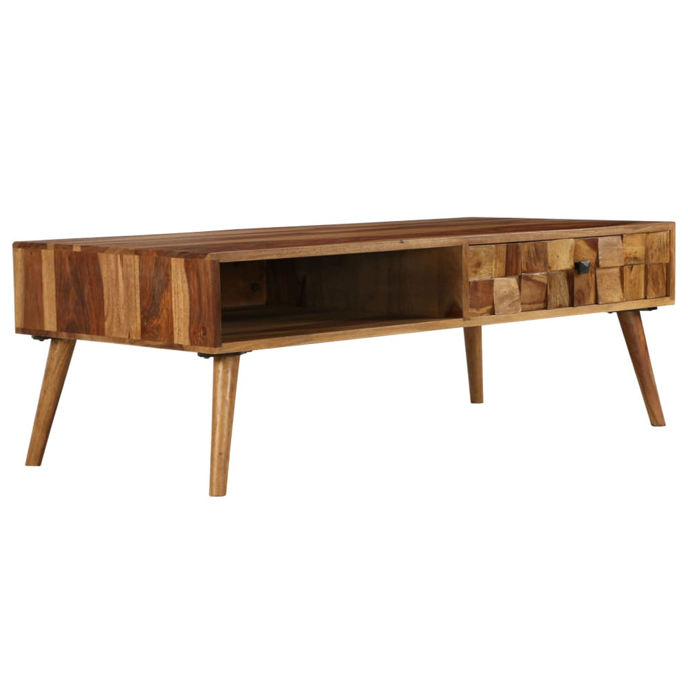 vidaXL Coffee Table Solid Acacia Wood Honey Brown 110x50x37 cm