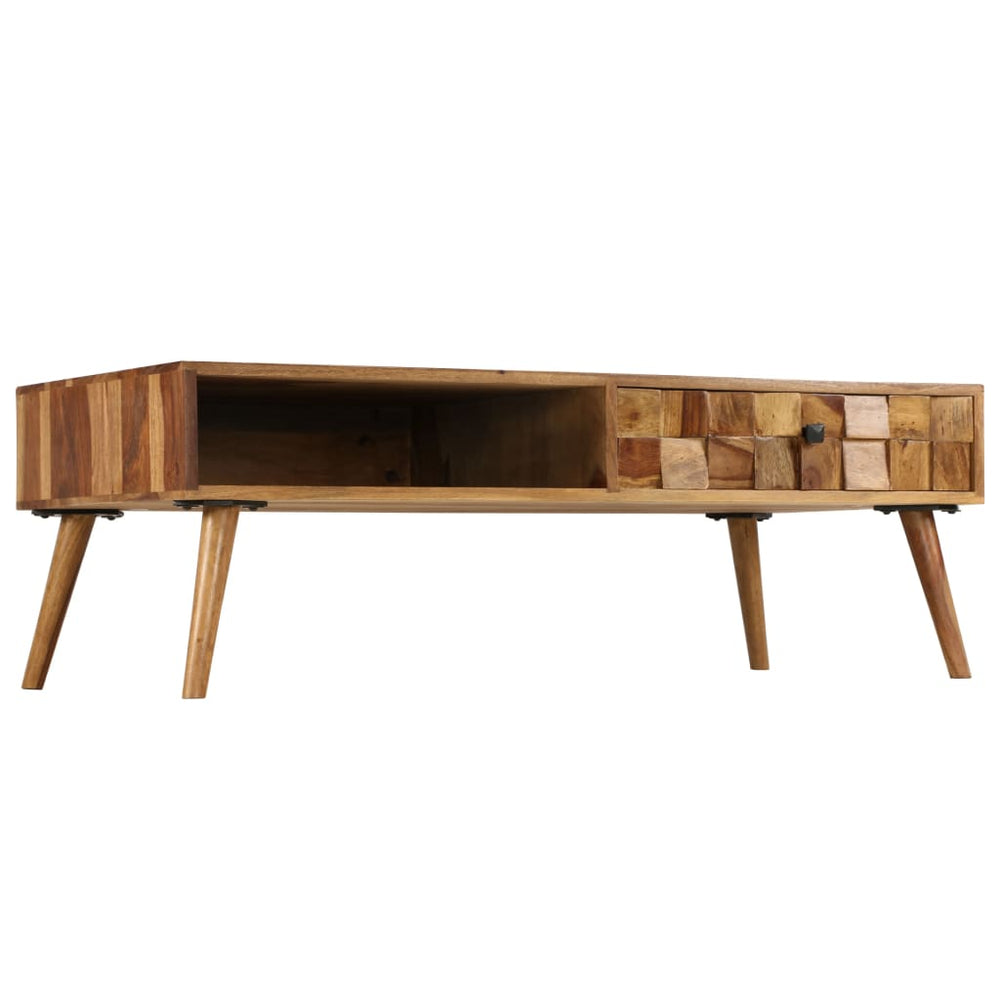 vidaXL Coffee Table Solid Acacia Wood Honey Brown 110x50x37 cm