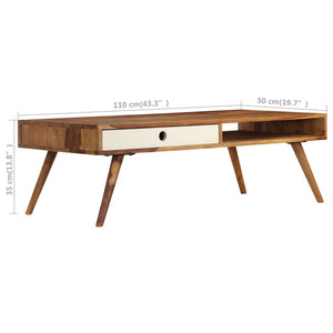 vidaXL Coffee Table 110x50x35 cm Solid Acacia Wood