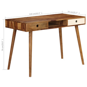 vidaXL Desk 110 x 55 x 76 cm Solid Acacia Wood