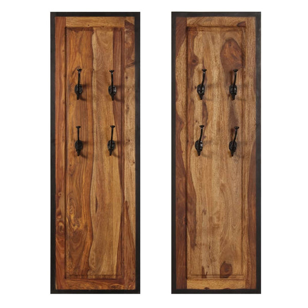 vidaXL Wall-mounted Coat Racks 2 pcs. Solid Acacia Wood