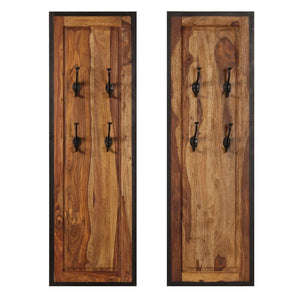 vidaXL Wall-mounted Coat Racks 2 pcs. Solid Acacia Wood