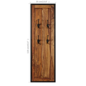 vidaXL Wall-mounted Coat Racks 2 pcs. Solid Acacia Wood