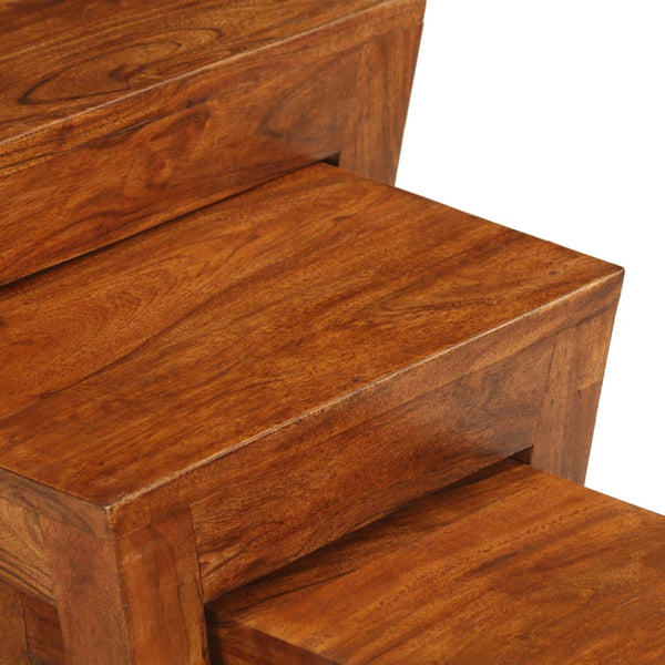 vidaXL 3-Piece Nesting Table Set Solid Acacia Wood 50x35x50 cm Brown