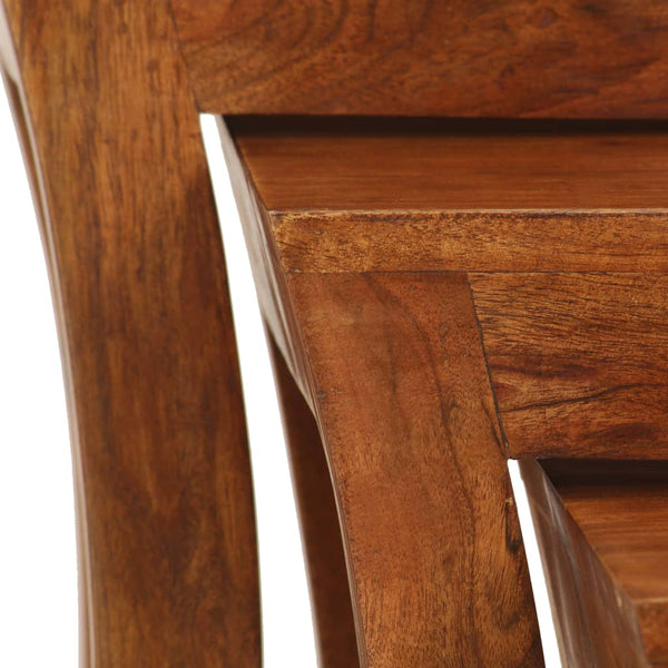 vidaXL 3-Piece Nesting Table Set Solid Acacia Wood 50x35x50 cm Brown
