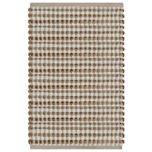 vidaXL Hand-Woven Bath Mat Set Jute Fabric Natural and White