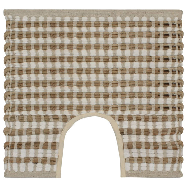 vidaXL Hand-Woven Bath Mat Set Jute Fabric Natural and White