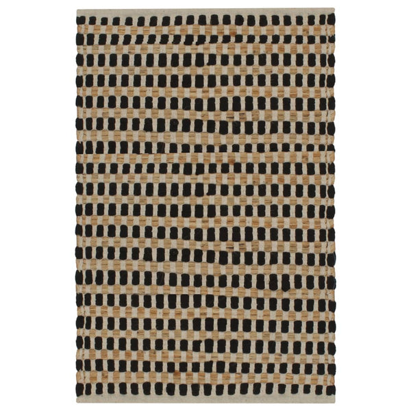 vidaXL Handwoven Bath Mat Set Jute Fabric Natural and Black