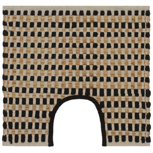 vidaXL Handwoven Bath Mat Set Jute Fabric Natural and Black