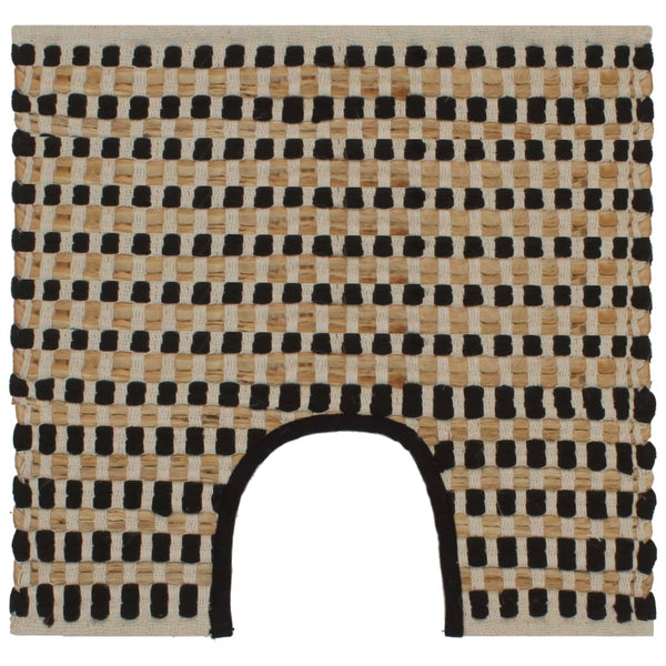 vidaXL Handwoven Bath Mat Set Jute Fabric Natural and Black